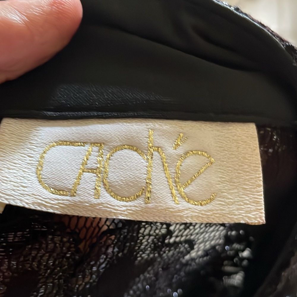 Cache metallic lace,sheer cheongsam column cocktail dress - Picture 7 of 10